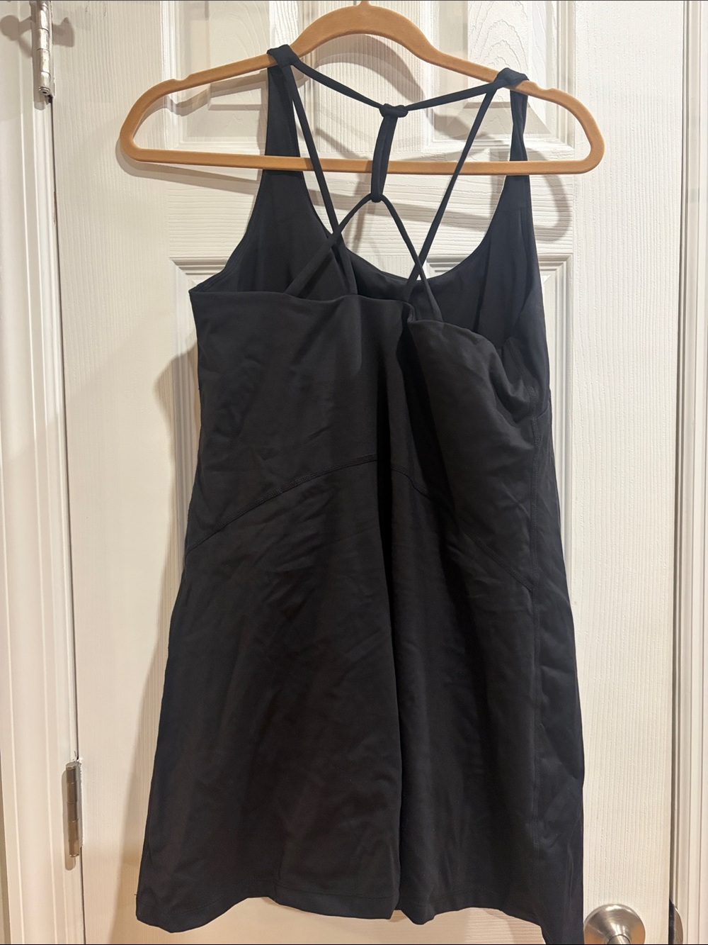 Avis Black Strappy Back Women's athletic dress with shorts - Picture 2 of 6